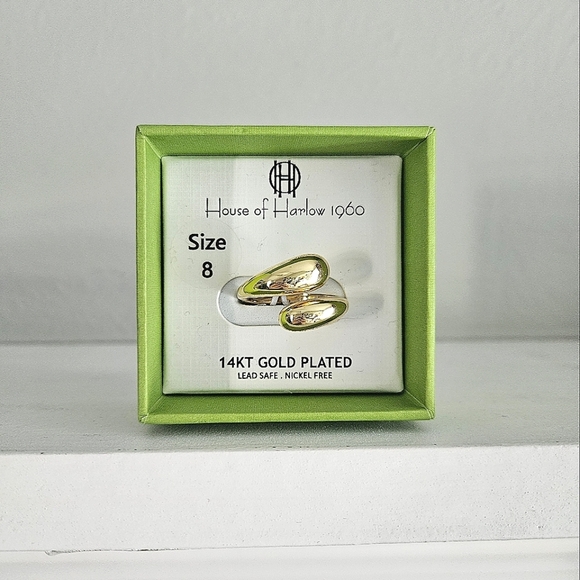 NWT House Of Harlow 1960 Double Teardrop Ring- Size 8 - Picture 1 of 2